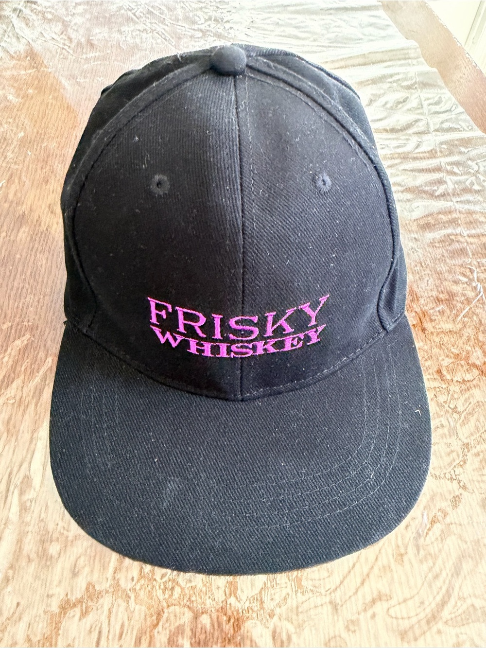Black Baseball Cap with Pink Logo - Men’s Hat